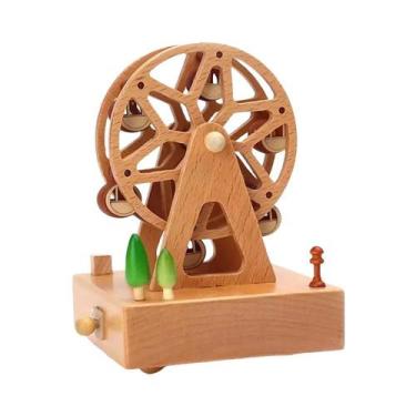 Imagem de Caixa De Música Retrô De Madeira Com Mecanismo De Corda, Decoração Vin