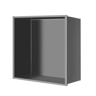 Imagem de Nicho de banheiro de aço inoxidável, armazenamento à prova d'água, quarto molhado, banheiro, sala de estar, quarto, prateleira, lavatório, organizador de chuveiro cosmético (cor: cinza, tamanho: 31,8