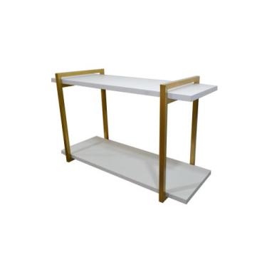 Imagem de Nicho Duplo Metalon 50x20 Dourado Metalico 02 - Safira Casa e Decoraçã