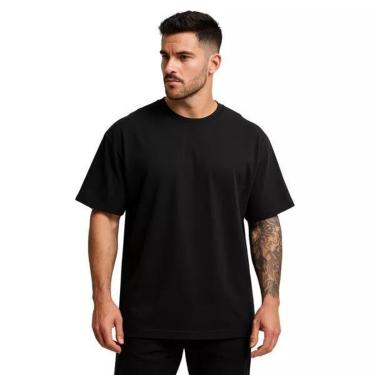 Imagem de Camiseta Streetwear Oversized Lisa Masculina Solta, Leve e Moderna - Preta-Masculino