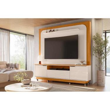 Imagem de Rack com Painel Nilo para TV de até 75 polegadas (Com Rodízio) - Cinamomo Off White - Madetec