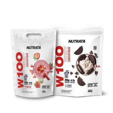 Imagem de Kit Com 2 Un Whey Protein W100 Refil 900G Nutrata