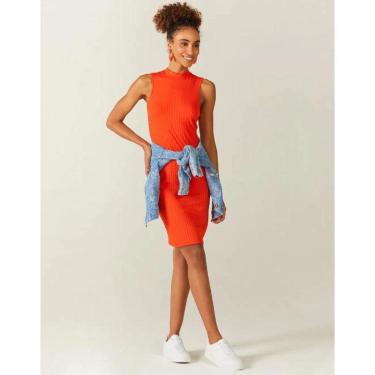 Imagem de Vestido Manga Curta Canelado Viscose Malwee Ref. 102421-Feminino