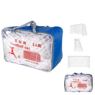 Imagem de Rede Futebol Salao Kit 2 Uni Futsal Trava de Gol Jogo Treino Campo Qua