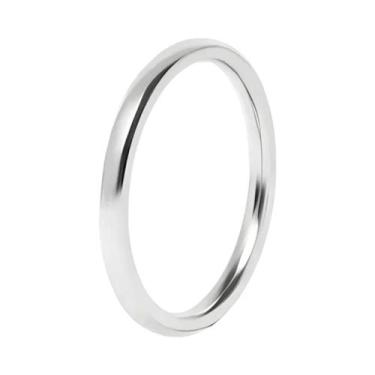 Imagem de Aliança De Casamento Feminina Empilhável De Aço Inoxidável Polido De 6