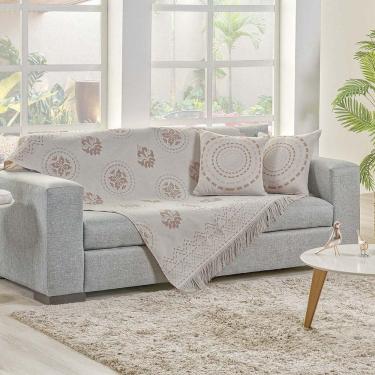 Imagem de Xale Decorativo Turin Com Franja 1,60m X 1,40m Jacquard 1 Peça 58% Algodão 42% Poliéste...