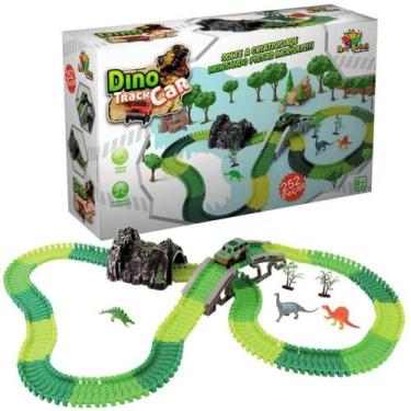 Imagem de Pista Dino Track Car Com Elevação 252 Peças Com Carro Art Brink Infant