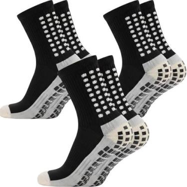 Imagem de Kit 3 Pares Meia Antiderrapante Futebol Treino Esportiva Pro Socks, Pr