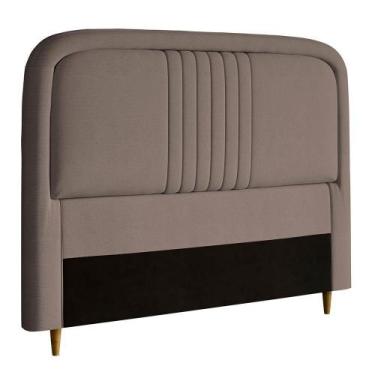 Imagem de Cabeceira Casal Estofada Veloplus Chicago Dobuê Mascavo - DOBUÊ MOVELA