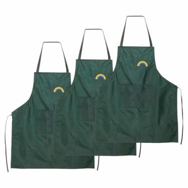 Imagem de HARFINGTON Avental de 3 peças, 72 x 65 cm, unissex, para restaurante, cozinha, cozinha, aventais não ajustáveis, laváveis na máquina, aventais de chef, com 2 bolsos para pintura de churrasco, desenho