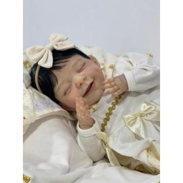 Imagem de Bebê Reborn Realista Menina Corpinho Vinil Silicone, 20 Itens no Enxov