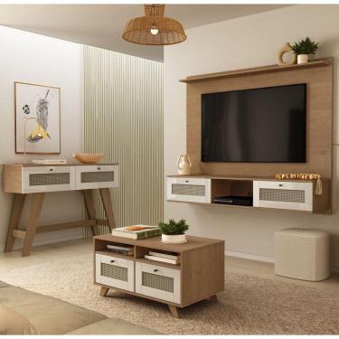 Imagem de Conjunto Sala 04671-04672-04674 para Tv Até 72" em MDF com Painel Aparador e Mesa de Centro