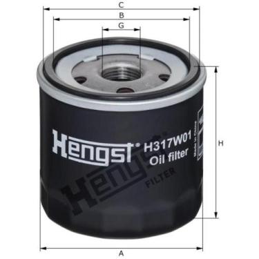 Imagem de Filtro de óleo Audi A3 Sedan 2014 a 2024 HENGST H317W01