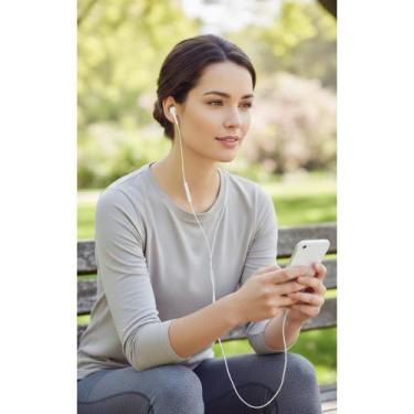 Imagem de Fone Ouvido Intra Auricular C/ Microfone Branco Som Potente - Congratu