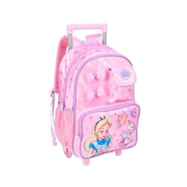Imagem de Mochila De Rodinhas Alice no Pais das Maravilhas Rosa - Clio Style