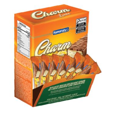 Imagem de Biscoito Wafer Recheado Limão Itamaraty Charm 14g Chocolate ao Leite