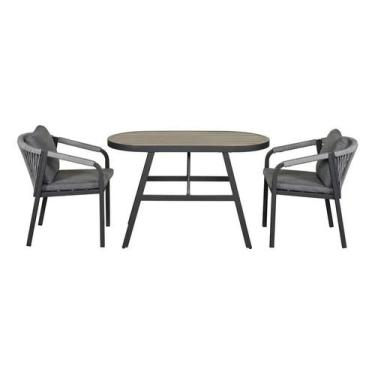 Imagem de Conjunto De Varanda Aluminio 3 Pecas 1 Mesa 2 Cadeiras - Brazil Home L