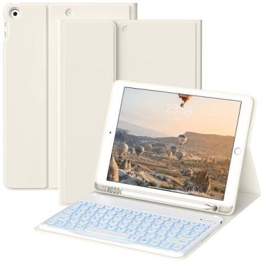 Imagem de Capa com Teclado JKSML para iPad 9ª/8ª/7ª Geração 10,2" Creme