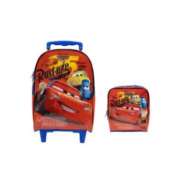 Imagem de Kit Escolar Carros Mcqueen Mochila de Rodas + Lancheira