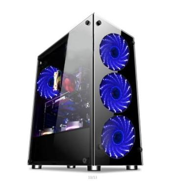 Imagem de Gabinete Gamer Vidro Usb3.0 Xway 01150 4 Coooler Fan LED, Azul