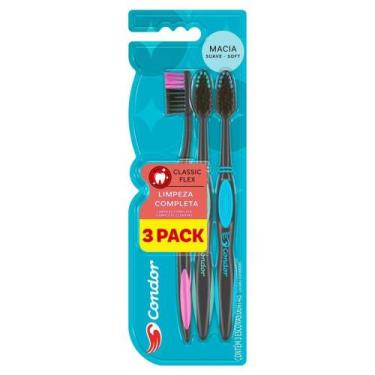 Imagem de Escova de Dente CONDOR Classic Flex Cerdas Macias Adulto 3 Unidades