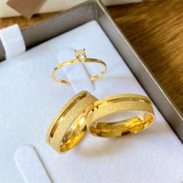 Imagem de Par de Alianças Santana - 6 mm - Casamento - Tungstênio - Banhadas a O