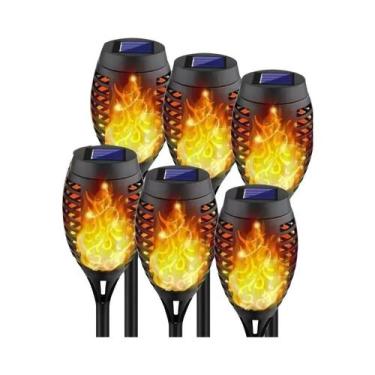 Imagem de Luzes De Tocha Solar RGB À Prova d'Água, Pacote Com 6, 12 LEDs, Decora