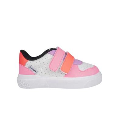 Imagem de Tênis Infantil Menina Pampili 721.001 Yumi, Branco, Rosa, Salmão, 25