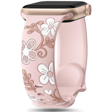 Imagem de Pulseira de silicone floral Witzon para Apple Watch 40mm-49mm