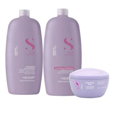 Imagem de Kit Alfaparf Semi Di Lino Smooth Shampoo + Condicionador + Máscara