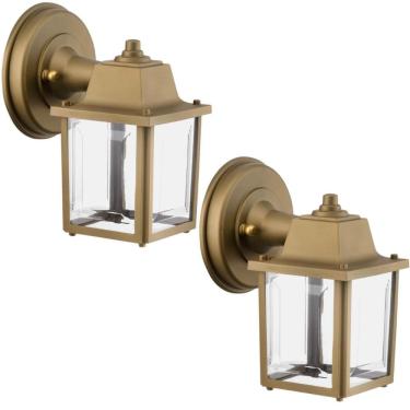 Imagem de Kit 2 Arandelas Vintage Ouro Velho Luminárias Externas e Internas de Parede E27 Bivolt...
