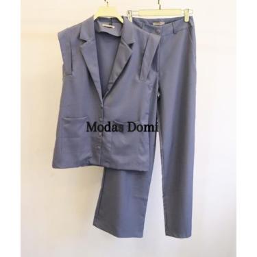 Imagem de Modas Domi Conjunto Feminino Luis Twill Estilo Terno Elegante Sofistic