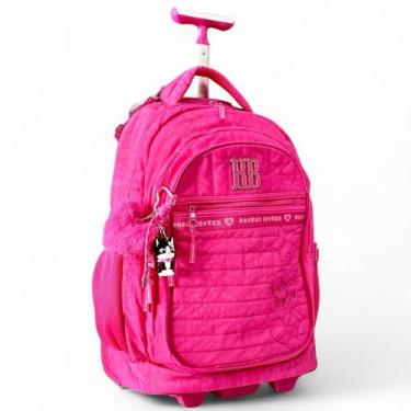 Imagem de Mochila Rebecca Bonbon Rodinha Carrinho RB Grande Escolar, Rosa