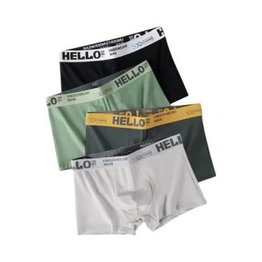 Imagem de Cuecas Boxer De Algodão plus Size Para Homens, 4 Peças, Lingerie Sexy 