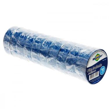 Imagem de Fita Isolante Brasfort 10M X 19Mm Azul 8647 - Kit C/10