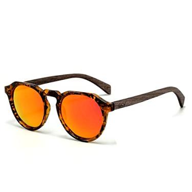 Imagem de Óculos de Sol Leopardo de Madeira Nogueira GCV Ultraleve Polarizado com Proteção Uv400 (C1)