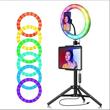 Imagem de Iluminador Ring Light 8 Polegadas RGB 20cm C/Tripé de 1,80m