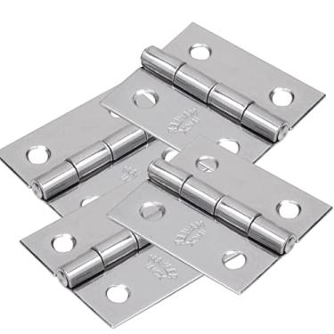 Imagem de Kit 15 Dobradiças Inox 304 38x34mm Com Pino Fixo Reforçada