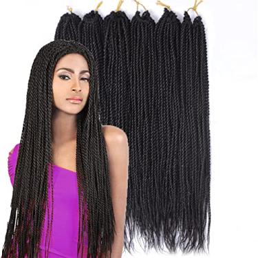 Imagem de Mayloss 6 Pacote/LOTE Senegalese Twist Crochet Tranças de Cabelo Pequeno Fácil Twist Crochet Trança Cabelo 2S Senegalese Twists 14 polegada 18inch 24inch 30 fios/pacote Penteados Para As Mulheres cor (24 polegad, 4)