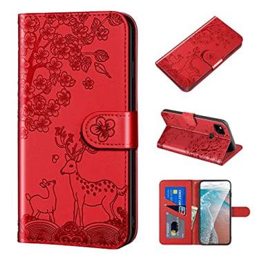 Imagem de For Google Pixel 4a Sika Deer Embossing Pattern Horizontal Flip PU Leather Case with Holder & Card Slot & Wallet & Photo Frame