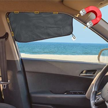 Imagem de EcoNour Cortina magnética oferece proteção solar excepcional para motoristas | Para-sol lateral para carros evita danos solares | Preto (1 peça)