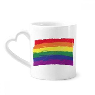 Imagem de Caneca Stippling Rainbow Gay Lésbica LGBT Café Cerâmica Copos Copo de Coração de Vidro