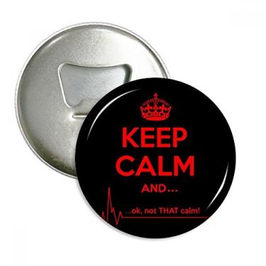 Imagem de Citação Keep Calm Abridor de garrafas vermelho e preto, emblema multifuncional