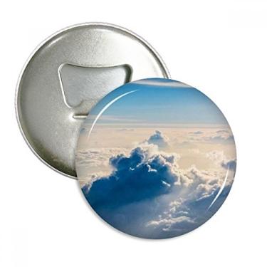 Imagem de Sunshine Clouds Blue Sky abridor de garrafas ímã de geladeira emblema multifuncional