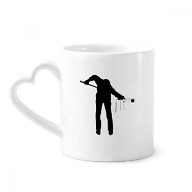 Imagem de Caneca de bilhar esportiva educação física caneca café cerâmica copo de coração de vidro