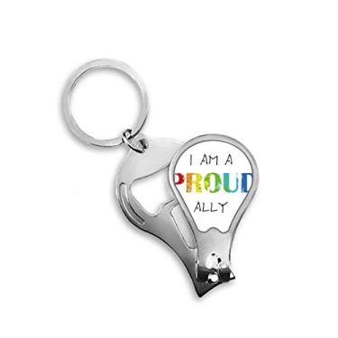 Imagem de Chaveiro abridor de cortador de unhas LGBT Rainbow Flag Proud Ally