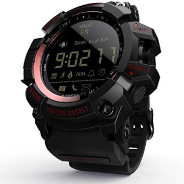 Imagem de Relógio Lokmat 2021 bluetooth digital relógio masculino pedômetro mulher ip68 à prova dip68 água esporte para ios android telefone (Preto-Vermelho)