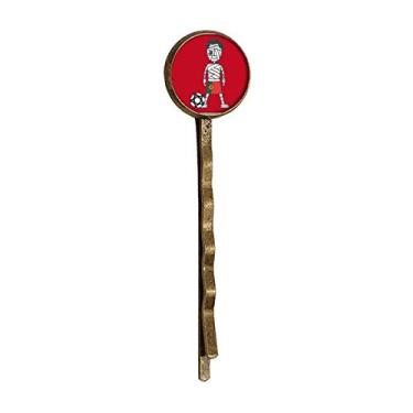 Imagem de Bandana Bobby Pin de Cabelo de Metal Retrô Jogador de Futebol Português