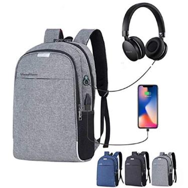 Imagem de Mochila Notebook Executiva Escolar Trabalho Unissex Grande Anti furto Cabo USB