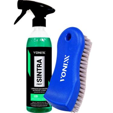 Imagem de Kit Limpador Multiação de Plasticos e Tecidos Automotivo Sintra Fast 500ml + Escova Macia Vonixx